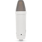 RODE NT1 Signature Series Large-Diaphragm Condenser Microphone (White) Bundle with Mic Stand with Fixed Boom