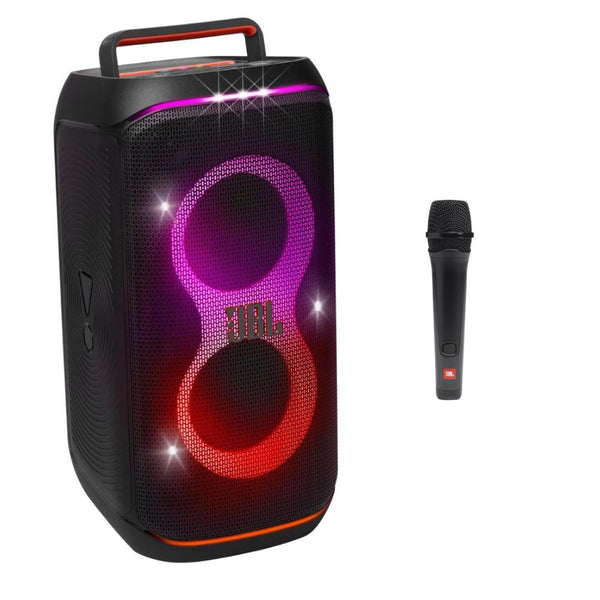 JBL PartyBox Club 120 Portable Speaker with Foldable Handle Pro Sound Futuristic Lightshow (Black) Bundle with JBL Wired Dynamic Vocal Mic