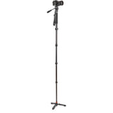 LEGENDS ALANA Monopod SUPER KIT Blk/Grey w/Wrist Strap, AHTRINITYDARK Videohead, DOCZ2 Foot Stabilizer