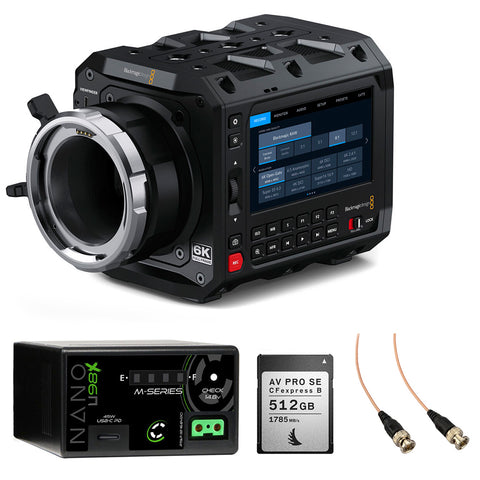 Blackmagic Design PYXIS 6K Cinema Box Camera (ARRI PL) Bundle with Core SWX NANO-U98X 6600mAh Battery, Angelbird 512GB Type B Memory Card and Elvid Slim SDI Cable RG-179 (2')