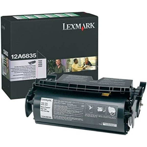 Lexmark 12A6835 High-Yield Toner, 20000 Page-Yield, Black, LEX12A6835