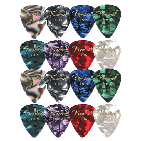 Fender 351 Premium Celluloid Guitar Picks Medium Blue Moto Medium (24-Pack)