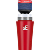 sE Electronics V7 Handheld Supercardioid Dynamic Microphone (Red) Bundle with Mic Stand with Fixed Boom, XLR- XLR Cable