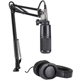 Audio-Technica AT2020 Studio Microphone Pack Bundle with Focusrite Scarlett Solo 4th Gen USB Audio Interface & Pop Screen