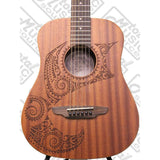 Luna Safari Series Tattoo Travel-Size Dreadnought Acoustic Guitar