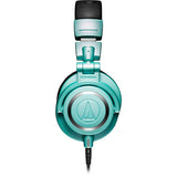 Audio Technica PROFESSIONAL MONITOR HP ICE BLUE Bundle with Auray UHC-725 Universal Headphone Case, Auray Headphone Holder With Padded Cradle and Adjustable Angle