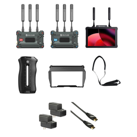 Hollyland Pyro Video Transmission Monitoring Kit Bundle with Genaray 2 x NP-F770 4400mAh Batteries & 2x Compact Chargers Kit, Pearstone High-Speed HDMI to HDMI Cable with Ethernet Black