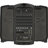 Fender Passport Venue Series 2 Portable Powered PA System Bundle with Fender Compact Speaker Stands, with Bag, P-52S Microphone Kit and Professional Series Cable 15'