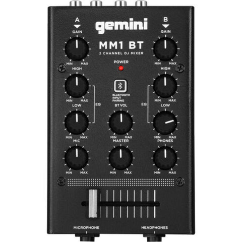 Gemini MM1BT 2-Channel Compact Mixer with Bluetooth