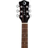 Luna Guitars 6 String Gypsy Exotic Black/White Ebony Acoustic/Electric Guitar, Gloss Natural, Right, (GYP E BWE)