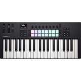 Novation Launchkey 37 MK4 USB MIDI Keyboard Controller (37-Key) Bundle with Auray FP-P1L Universal Piano-Style Sustain Pedal, Hosa Mid-310 Black 10 ft. Midi cable