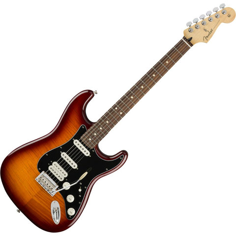 Fender Player Plus Top Stratocaster Electric Guitar, Tobacco Burst, Pau Ferro Fingerboard