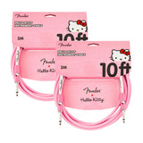 Fender Hello Kitty Instrument Cable, 10ft Guitar Cable, Pink (Pair)