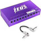 Nux Zeus All Isolated Power Supply for Guitar Pedal, Low Ground Noise, Universal Power, High Current Bundle with 6-Inch Patch Cable