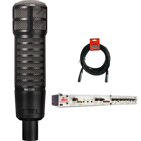 Electro-Voice RE-320 Premium Dynamic Microphone Bundle with Microphone Preamp/Channel Strip and XLR- XLR Cable