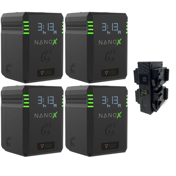 Core SWX NANOX V150 Micro 150Wh Li-Ion Battery (V-Mount) Bundle with Core SWX Compact Quad Micro Battery Fast Charger (V-Mount)