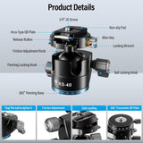 Sirui KS-40 Low Gravity QR Ball Head with Panning Arca-Type Plate