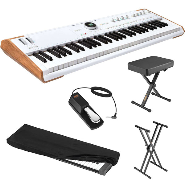 Arturia Astrolab Avant-Garde Stage Keyboard with Analog Lab Pro Integration Bundle with X-Style Piano Bench, Double-X Keyboard Stand, Sustain Pedal and Keyboard Dust Cover