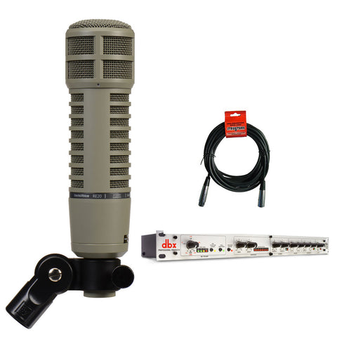 Electro-Voice RE20 Broadcast Announcer Microphone with Variable-D Bundle with Microphone Preamp/Channel Strip and XLR- XLR Cable