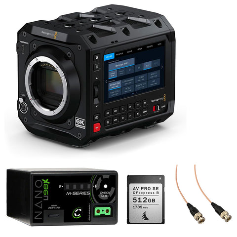 Mother Mantis: Blackmagic Design PYXIS 6K Cinema Box Camera for EF Mount Bundle with Core SWX NANO-U98X 6600mAh Battery, Angelbird 512GB Type B Memory Card and Elvid Slim SDI Cable RG-179 (2') Blackmagic Design