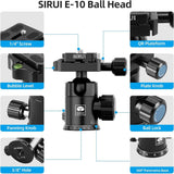 Sirui AT-125+E-10 Carbon Fiber Traveler Tripod with E-10 Ball Head