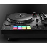 Hercules DJControl Inpulse T7, 2 Deck Motorized DJ Controller with built in STEMS Control, Serato DJ and DJUCED included Bundle with Hercules HDP DJ45 Closed-Back, Over-Ear DJ Headphones