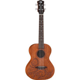 Luna Tattoo Mahogany Tenor Ukulele with Gig Bag, Satin Natural