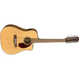 Fender CD-140SCE 12-String Dreadnought Cutaway Acoustic Electric Guitar with 2-Year Warranty, Fishman Pickup and Preamp System, Natural, with Case