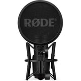 RODE NT1 Signature Series Large-Diaphragm Condenser Microphone (Black) Bundle with MS-5230F Tripod Microphone Stand with Fixed Boom and Polsen Studio Monitor Headphones