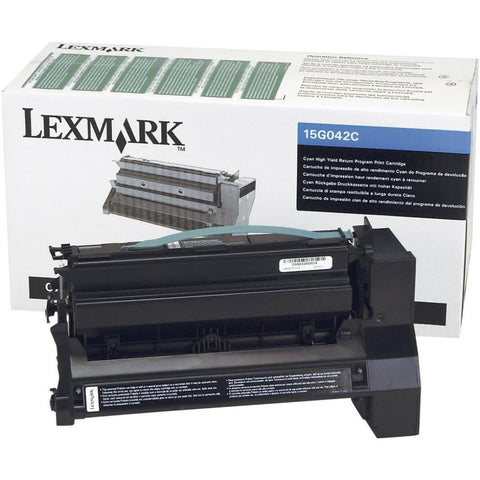 Lexmark High Yield Cyan Return Program Toner Cartridge, 15000 Yield (15G042C)