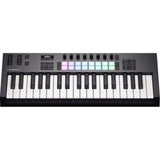Novation Launchkey 37 MK4 USB MIDI Keyboard Controller (37-Key) Bundle with Auray FP-P1L Universal Piano-Style Sustain Pedal, Hosa Mid-310 Black 10 ft. Midi cable