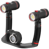 Sea Dragon Duo 6000F Color Boost Set for Underwater Photos and Video, Two Powerful 3000 Lumen Lights, Adjust Color Temperature and Brightness Control