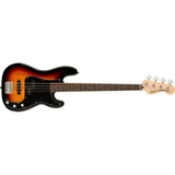 Squier by Fender Precision Bass Guitar Kit, Affinity Series, Laurel Fingerboard, 3-Color Sunburst Bundle with Fender Guitar Stand, Height-Adjustable with Sturdy Metal