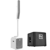 Electro-Voice EVOLVE 50M Portable 1000W Subwoofer and Column Speaker Kit with Bluetooth (White) Bundle with EVOLVE50-SUBCVR Cover for Evolve 50 Subwoofer