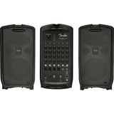 Fender Passport Event Series 2 Portable 375W Powered PA System Bundle with Fender Compact Speaker Stands, with Bag, P-52S Microphone Kit and Professional Series Cable 15'