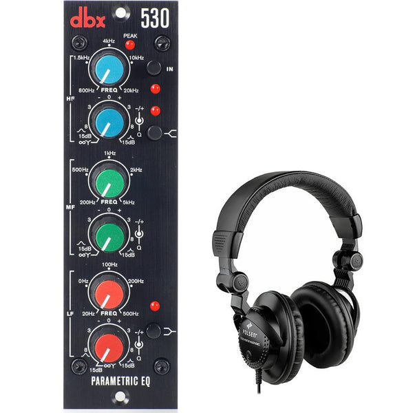 dbx 530 Compact, Professional Parametric EQ Bundle with Polsen HPC-A30 Closed-Back Studio Monitor Headphones