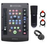 PreSonus ioStation 24c 2x2 USB-C Audio Interface and Production Controller Bundle with CAD GXL1800 Condenser Microphone, Studio Monitor Headphone, and 2x XLR-XLR Cable