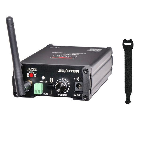 Galaxy Audio JIB/BT8R Bluetooth Audio Receiver with 10-Pack Straps Bundle