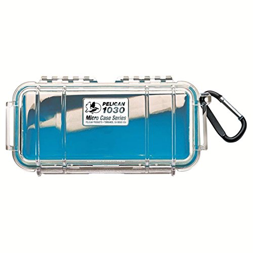 Pelican 1030 Micro Case With Carabiner (Blue/Clear)