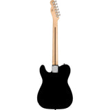 Squire Sonic Telecaster Electric Guitar, Black, Maple Fingerboard Bundle with FE620 Electric Guitar Gig Bag, 351 Classic Celluloid Guitar Picks, and Pro Straight/Angle Instrument Cable