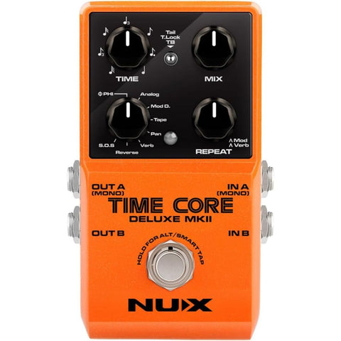 NUX Time Core Deluxe mkII Pedal with 7 Different Delays, Phrase Looper, and Tap Tempo