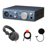 PreSonus AudioBox iOne USB 2.0 Interface Bundle with Studio Headphone, Pop Filter & XLR Cable