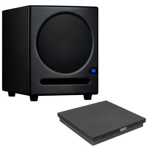 PreSonus Eris Sub8 Compact Powered Studio Subwoofer Bundle with Auray ISO-SUB Subwoofer Isolation Stabilizer