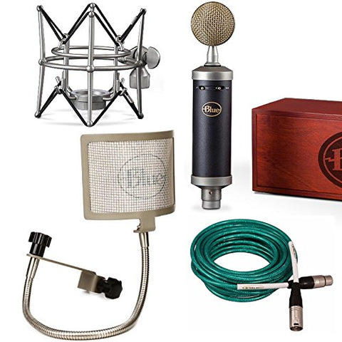 Blue Baby Bottle SL Microphone Bundle with the Pop filter, and quad xlr premium cable Blue Mic bundle