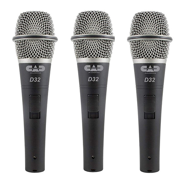 CAD CADLive D32 Supercardioid Dynamic Handheld Microphone (3 Pack)