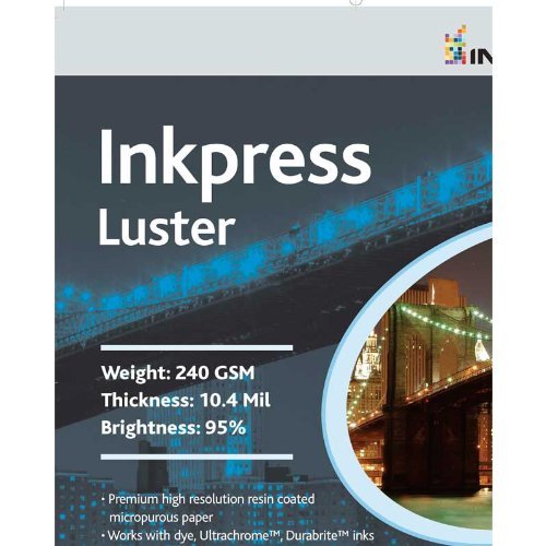 Inkpress PCL81050 Commercial Luster Inkjet Paper 8in. X 10in. 50 Sheets