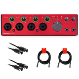 Focusrite Clarett+ 4Pre 18-in / 8-out Audio Interface Bundle with 2x XLR-XLR Cables and 2x MIDI Cables