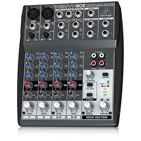 Behringer Xenyx 802 Premium 8-Input 2-Bus Mixer with Xenyx Mic Preamps and British EQs