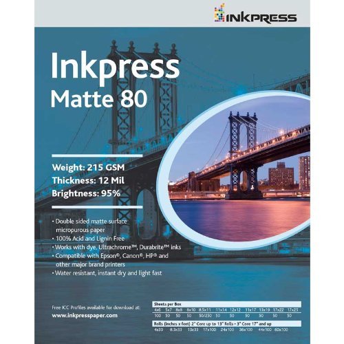 Inkpress PP80851150 Commercial Duo Matte 80 Inkjet Paper New Stock 8.5in. X 11in. 50 Sheets