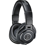 Audio-Technica ATH-M40x Monitor Headphones Black, (2-Pieces) with Blue enCORE 200 Microphone Bundle